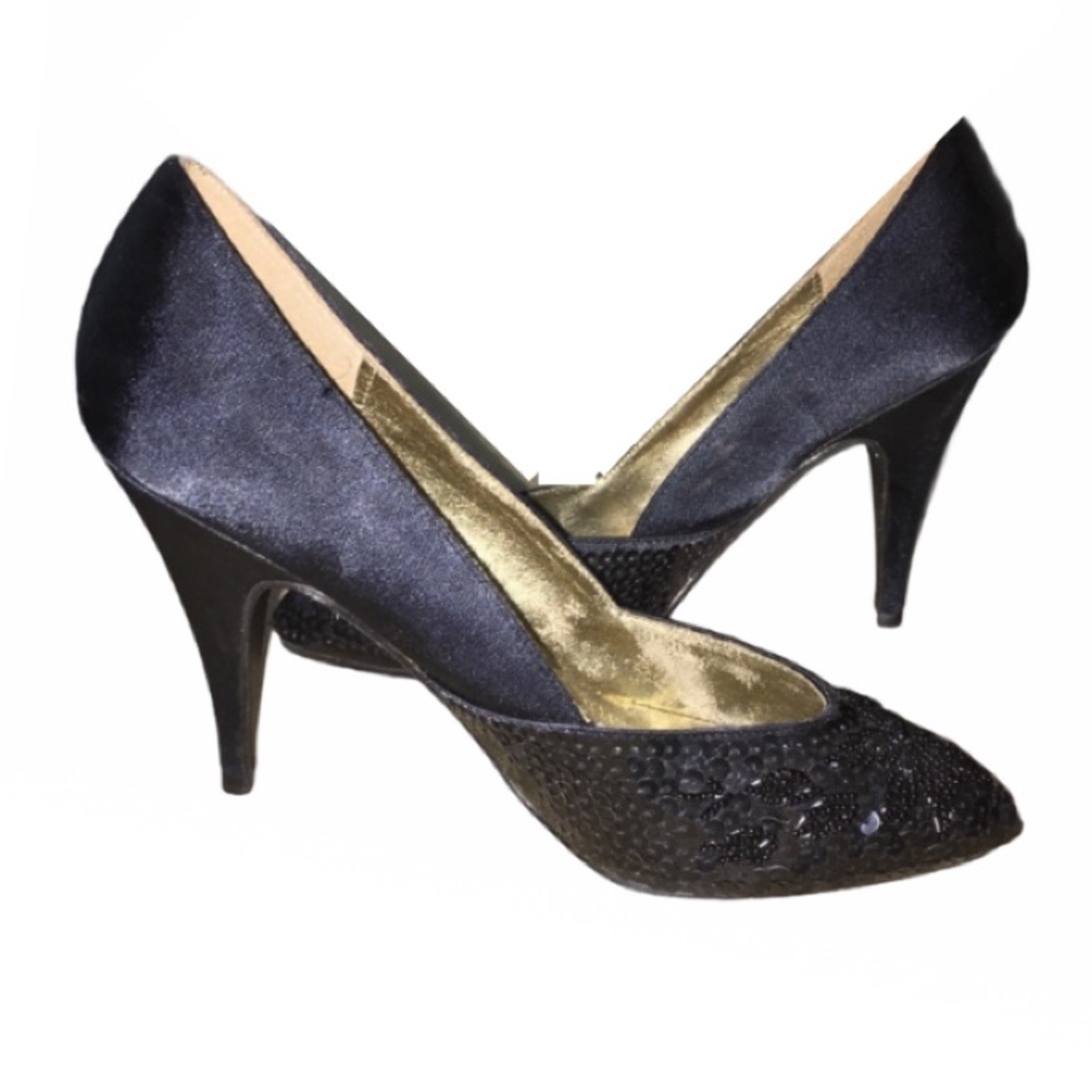 Studio 6 Six Black  Beaded High Heel Pumps Size 5